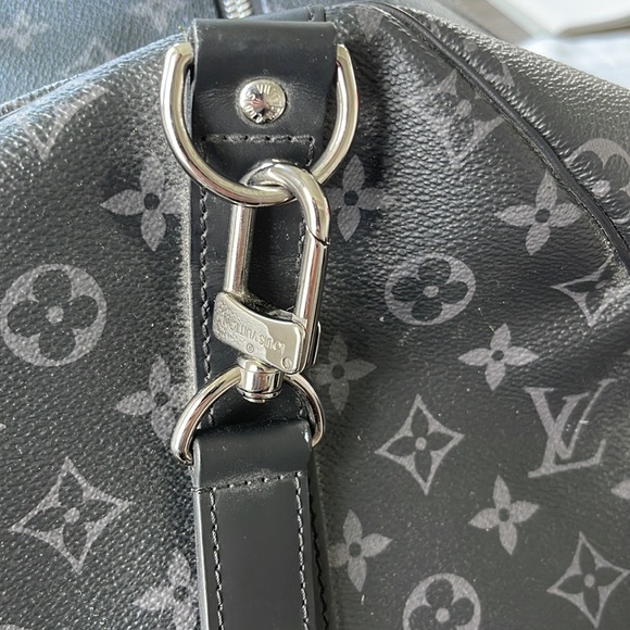 100% Authentic Louis Vuitton Keepall Bandouliere 55 Monogram Eclipse - Picture 3 of 14